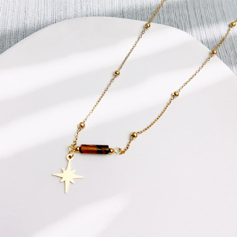 Olivenorma Natural Tiger Eye Star Pendant Earrings Necklace Bracelet  - Necklace - image 1