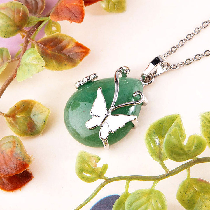 Crystal Butterfly Wings Gemstone Necklace - image 7