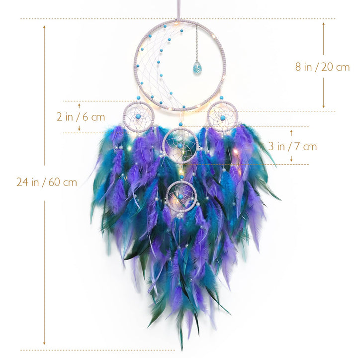 Olivenorma Half Circle Moon Decor With Lights Dream Catcher - image 5