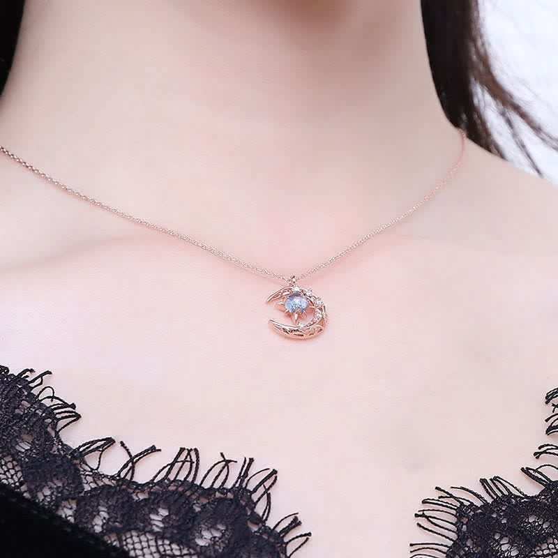 Olivenorma Celestial Dainty Moon Moonstone Necklace - image 3