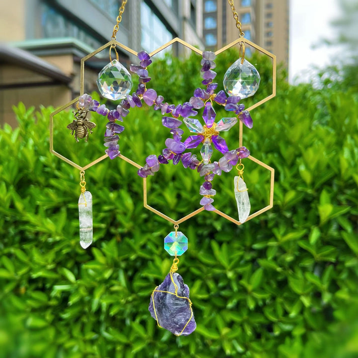Olivenorma Crystal Honeycomb Wall Decor  - Amethyst - image 13
