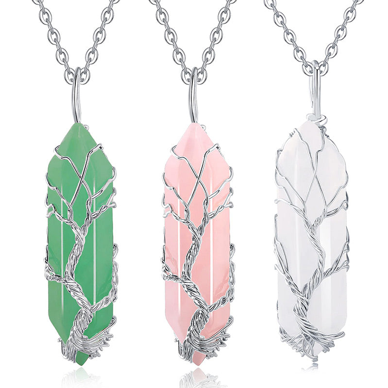 Olivenorma Crystal With Tree Of Life Gemstone Necklace - image 33