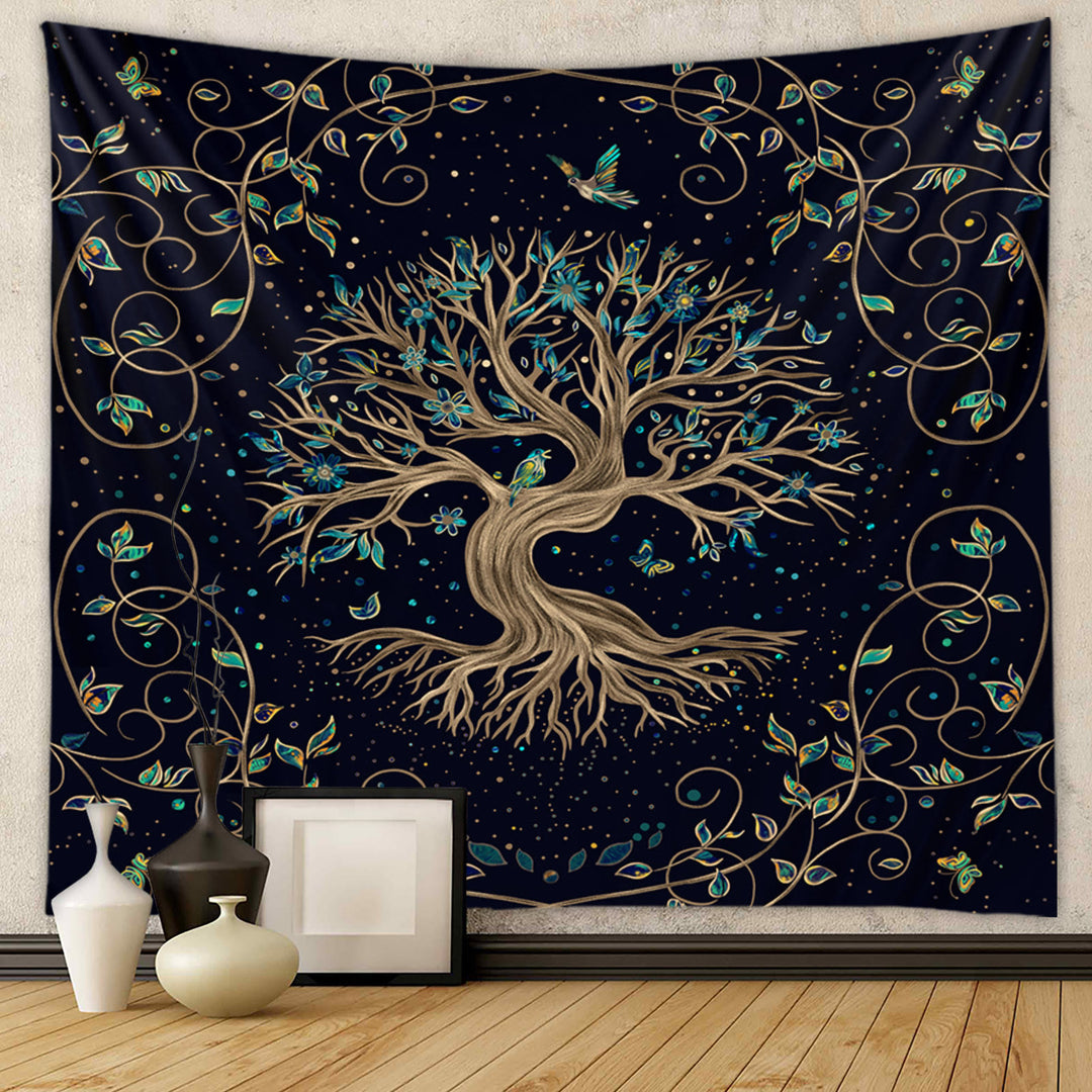 Olivenorma Tree of Life Wall Hanging Mandala Colorful Tapestry - 180*230cm - Flannel - Tree of Life & Vine Bird - image 11
