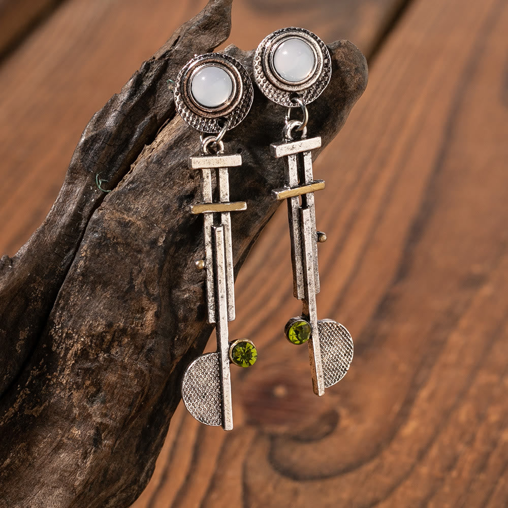 Olivenorma Vintage Simple Geometric Semicircle Clear Crystal Earrings - Clear Crystal&Citrine - image 0