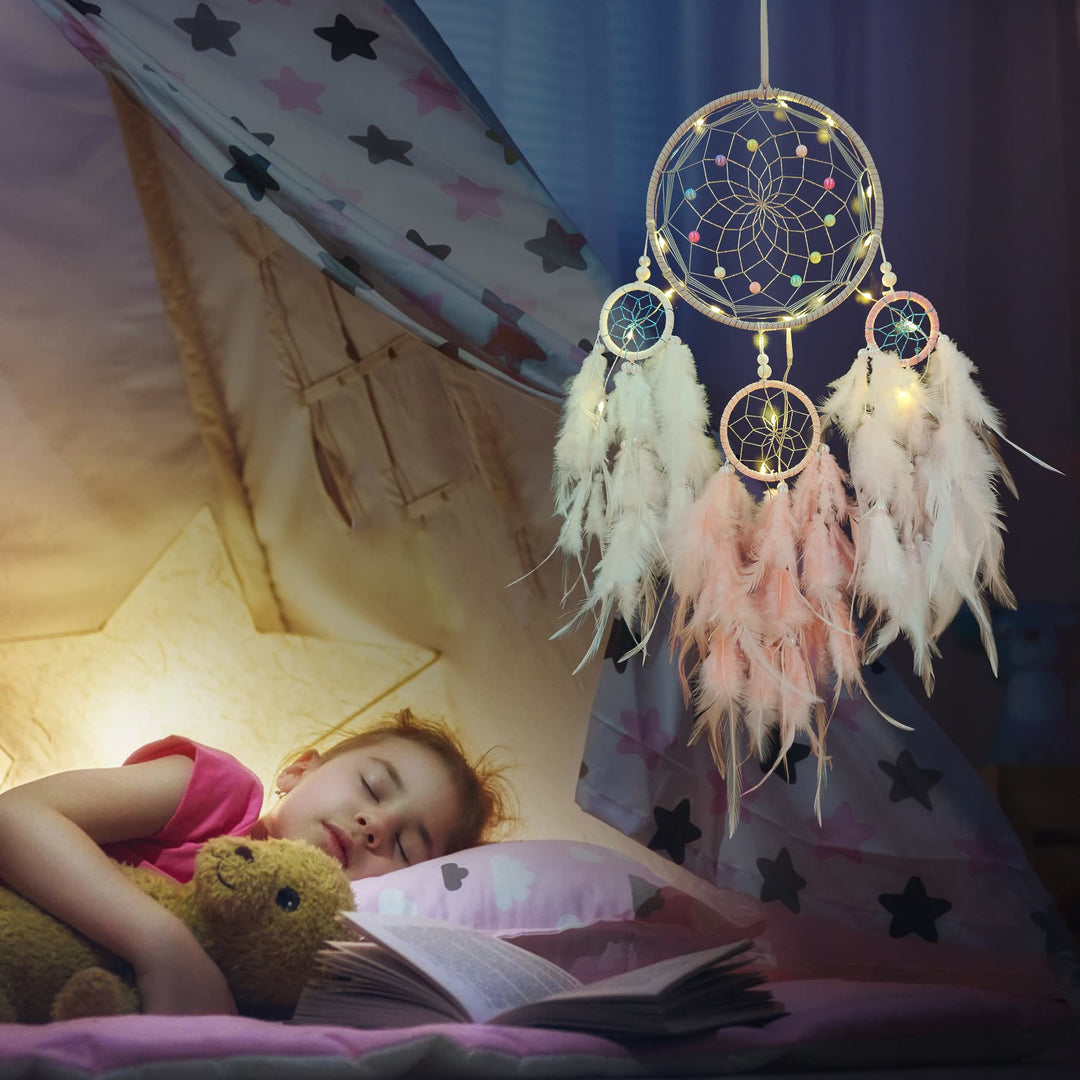 Olivenorma Indian Style Three Ring Feather Dream Catcher - image 10