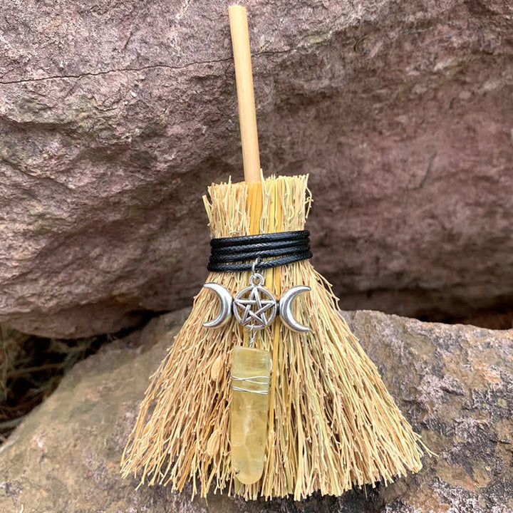 Olivenorma Mini Magic Broom Moon Star Crystal Ornamet - Citrine - image 11