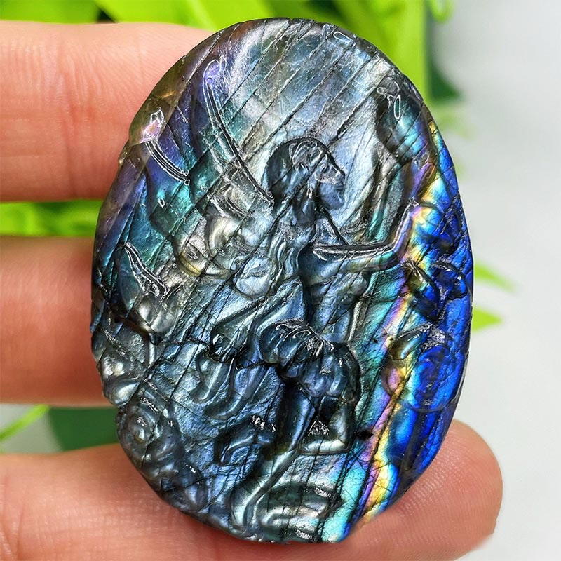 Olivenorma Natural Labradorite Moon Face Ornaments Gemstone Decoration - Flower Fairy #Labradorite - image 22