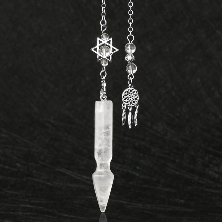 Olivenorma Natural Crystal Metatron Lotus Pendulum - Clear Crystal - image 1