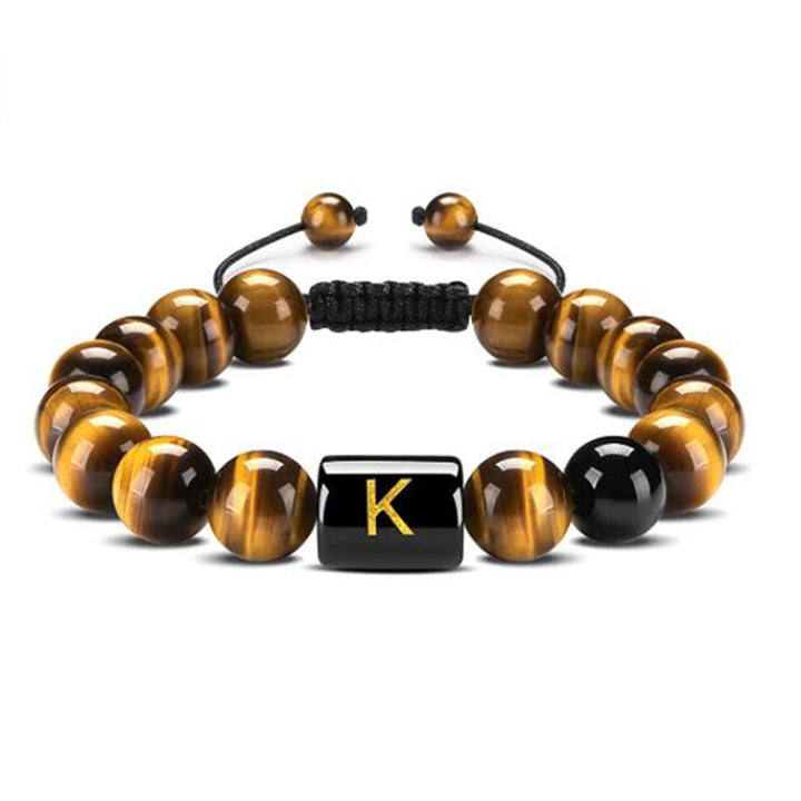 Tiger Eye Letter Protection Bracelet - Tiger Eye - K - image 14