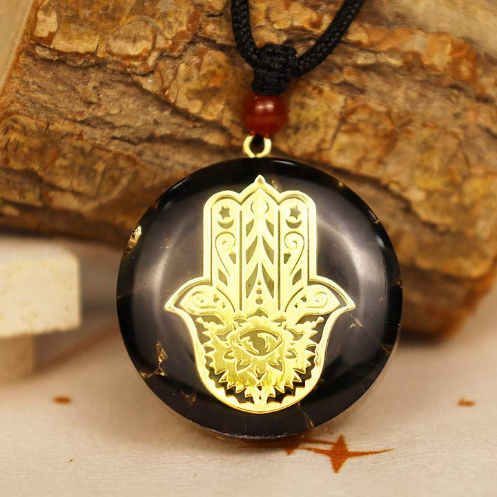 Obsidian With Hamsa Transform Necklace - Obsidian - YES PLEASE $8 - image 2
