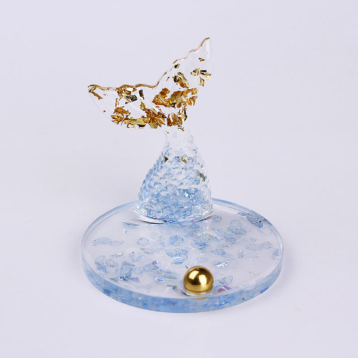 Olivenorma Crystal Gravel Glue Mermaid Tail Phone Holder Decoration - Aquamarine - image 2