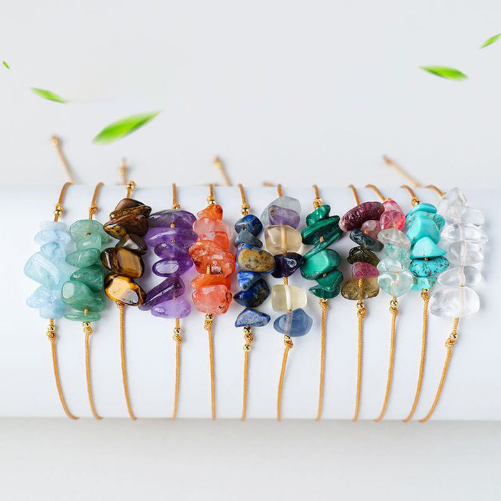 Olivenorma "Nature's Healing Wishes" Irregular Gemstone Braided Bracelet  - image 0