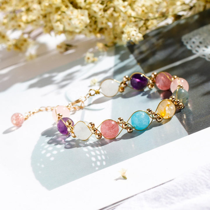 Olivenorma Natural Baroque Crystal Beaded Bracelet - image 5
