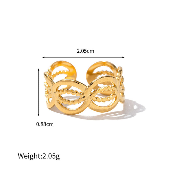 Olivenorma Natural Malachite Adjustable Irregular Ring - Openwork Gold - image 12