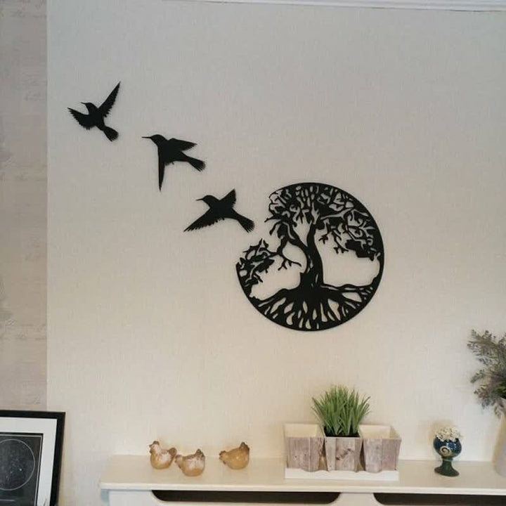 Tree of Life with Three Birds Metal Wall Decor - image 3