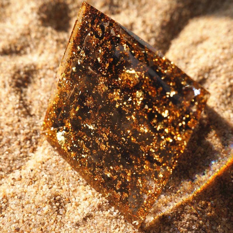 Olivenorma Clear Crystal Obsidian God of Light Orgone Pyramid - image 4