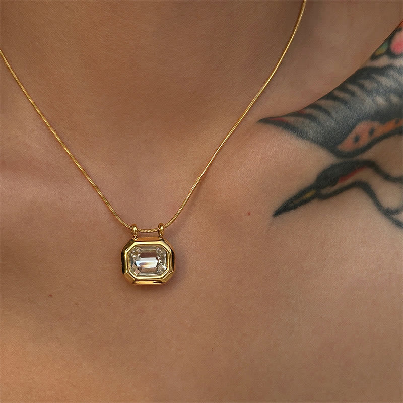 Olivenorma Sliding White Crystal Stainless Steel Necklace - image 2