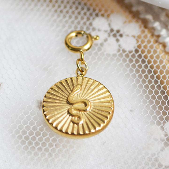 Olivenorma Geometric Round Or Water Drop Crystal Gold Pendant Necklace - Snake - Necklace #5 - image 7