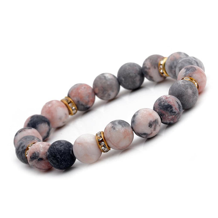 Olivenorma Natural Rhodonite Frosted Beaded Healing Bracelet - image 4