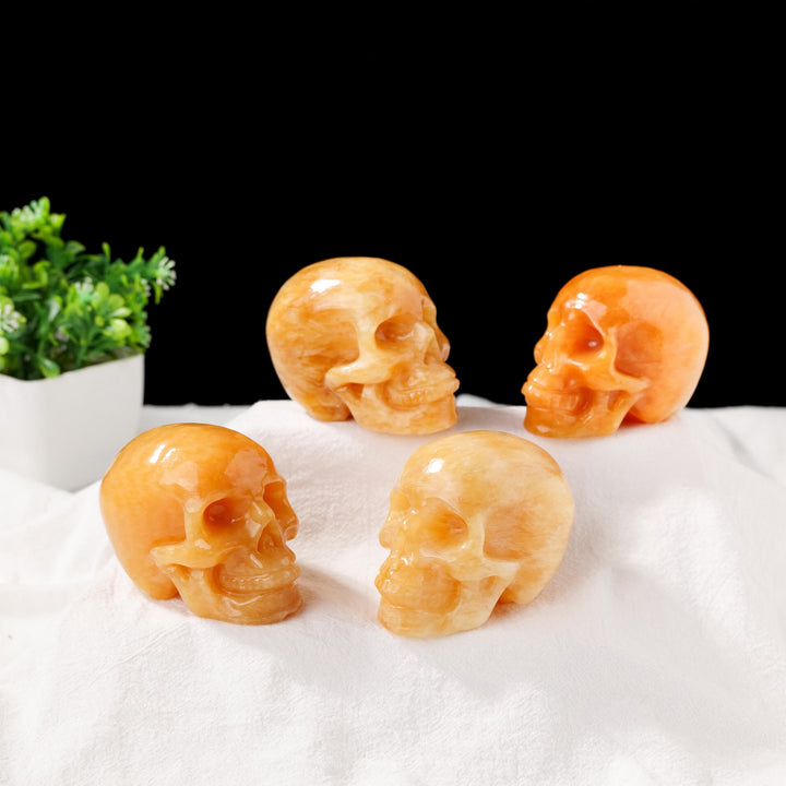 Olivenorma 3inch Yellow Aventurine Skull Head Gemstone Decoration - image 4