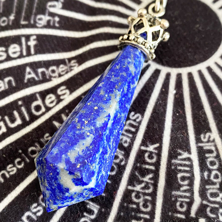 Olivenorma Lapis Lazuli Crystal Crown Wings Pendulum - image 4