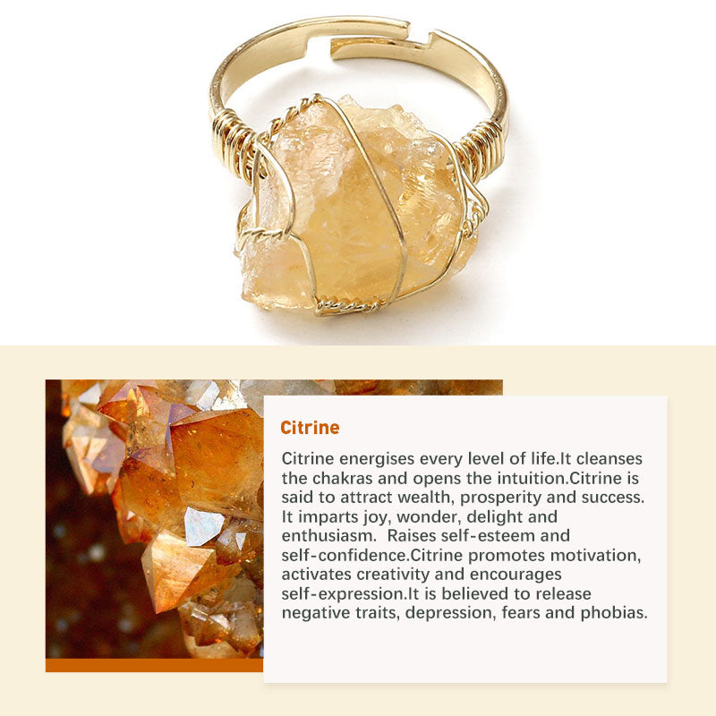 Natural Crystal Irregular Ring - Citrine - image 14