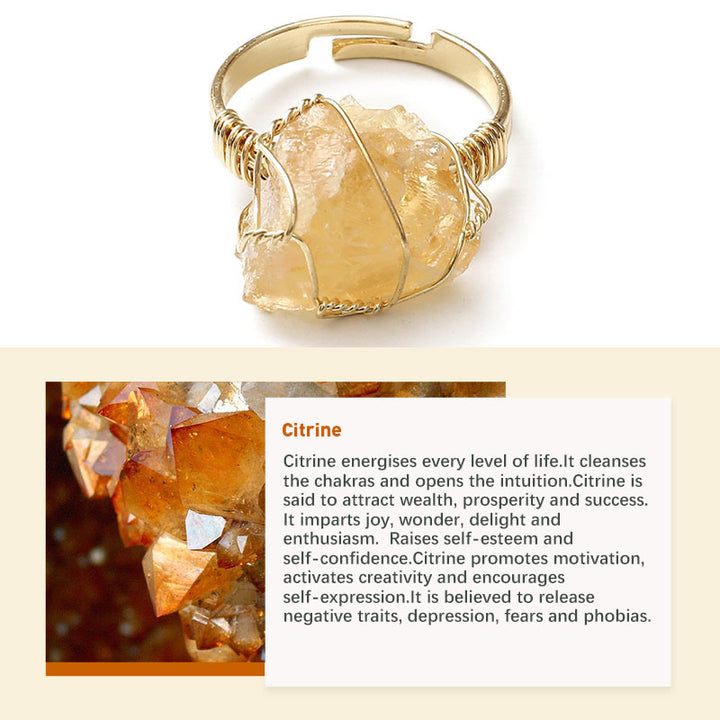Natural Crystal Irregular Ring - Citrine - image 14