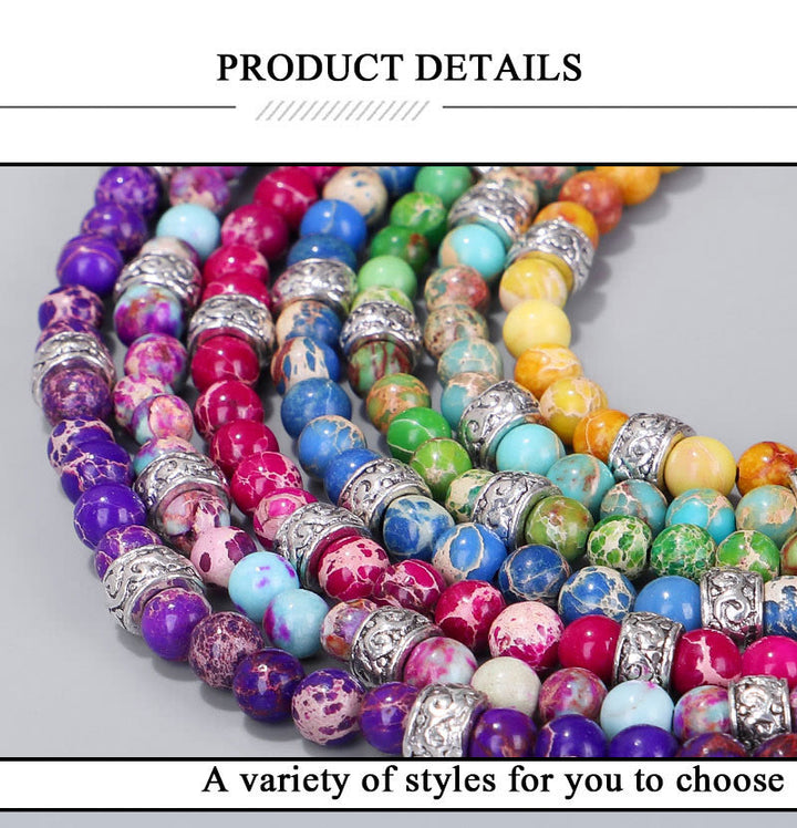 Olivenorma Natural Multicolor Imperial Stone Beaded Braided Bracelet - image 18