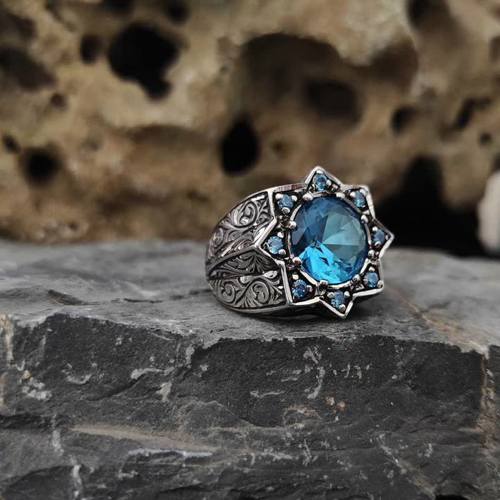 Olivenorma Vintage Octagonal Star Sapphire Ring - 13 - image 0