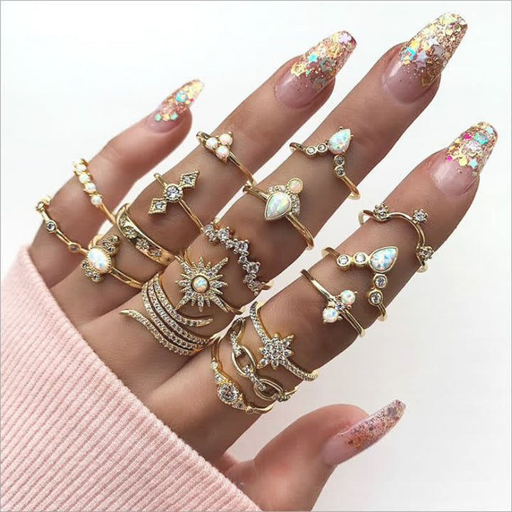 Olivenorma Vintage Opal 17 - Piece Ring Set - Opal - image 0