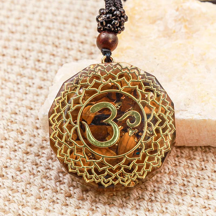 Olivenorma Tiger Eye OM Symbol Protection Necklace - Tiger Eye - YES PLEASE $8 - image 0
