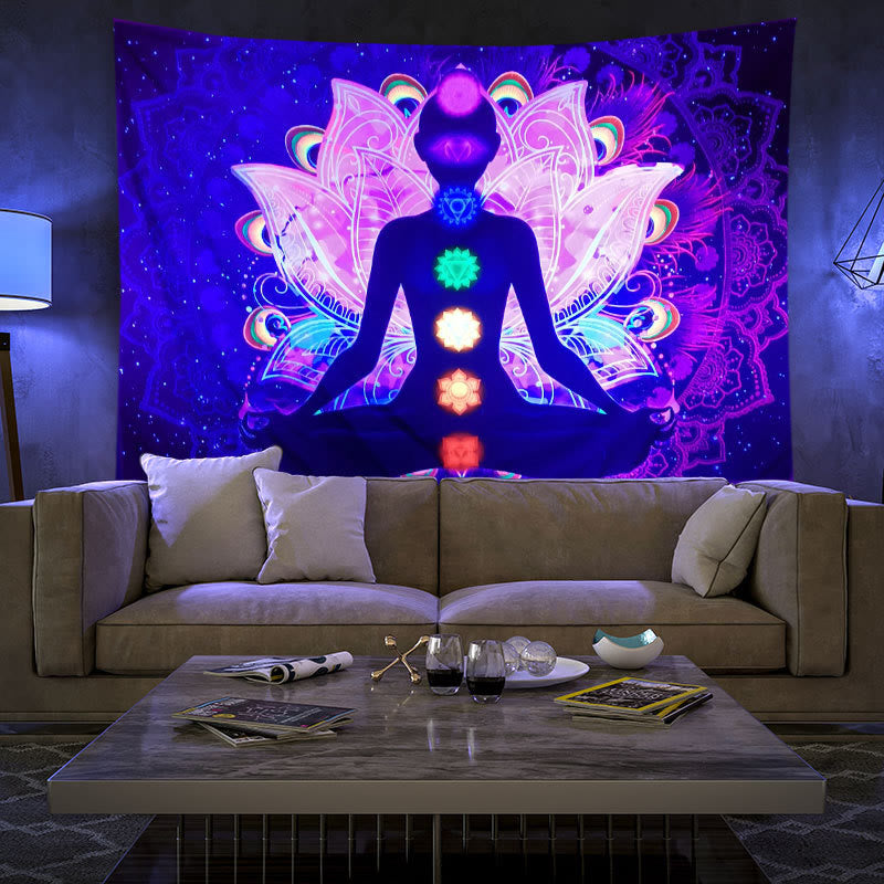 Olivenorma Blacklight UV Reactive Wall Tapestry - image 1