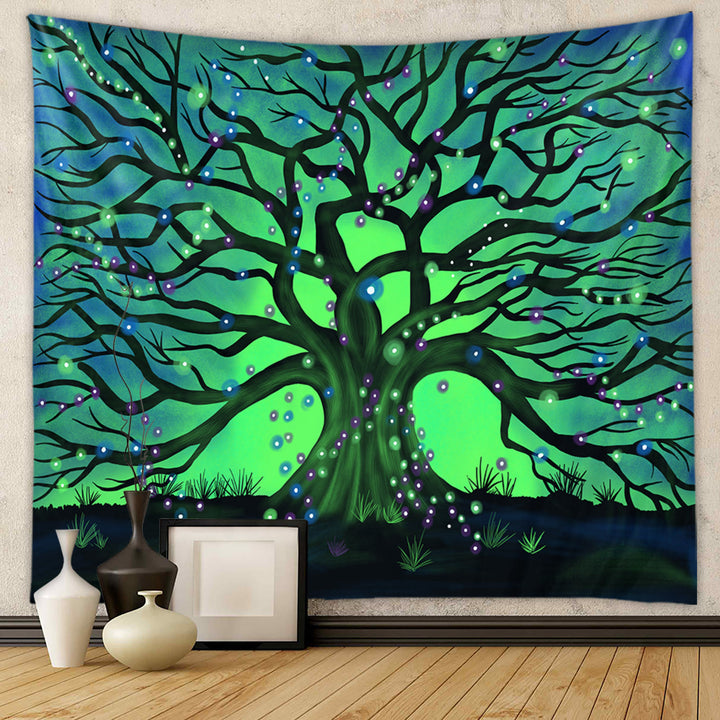 Olivenorma Tree of Life Wall Hanging Mandala Colorful Tapestry - 180*230cm - Flannel - Tree of Life & Green - image 7