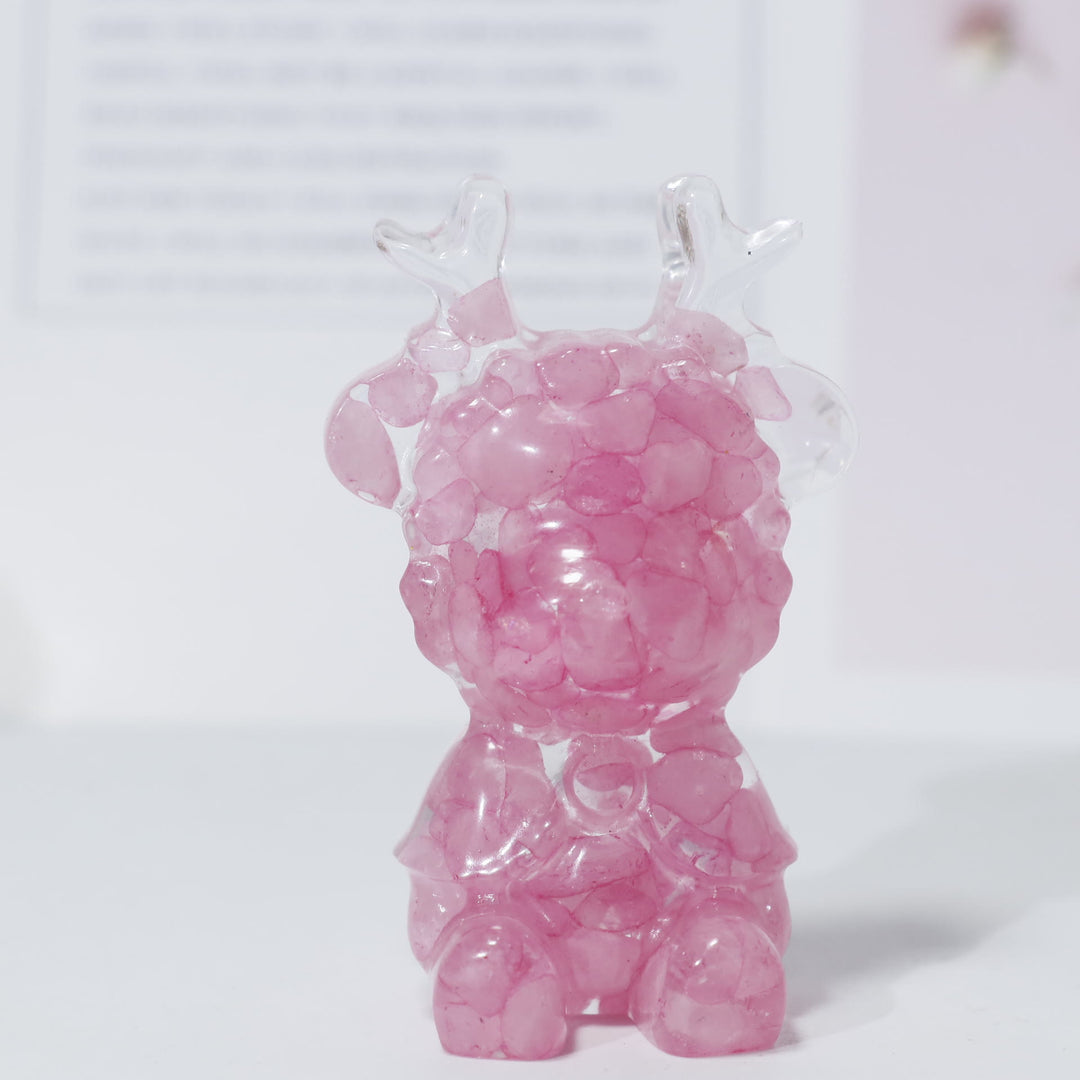 Olivenorma Natural Crystal Elk Ornament Gemstone Decoration - Rose Quartz - image 19