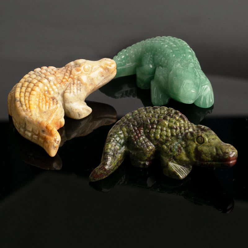Olivenorma 2'' Crystal Carved Crocodile Figurine Gemstone Decoration - image 18
