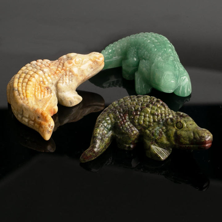 Olivenorma 2'' Crystal Carved Crocodile Figurine Gemstone Decoration - image 18