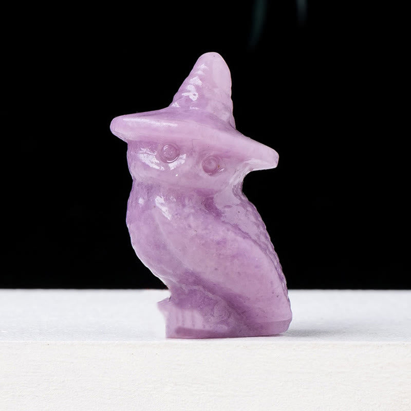 Olivenorma Halloween Crystal Owl Carving Gemstone Decoration - Lepidolite - image 22