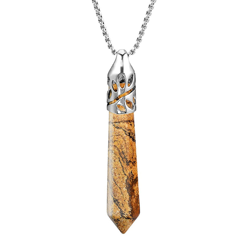 Crrystal Bullet Protection Gemstone Necklace - Picture Jasper - image 24