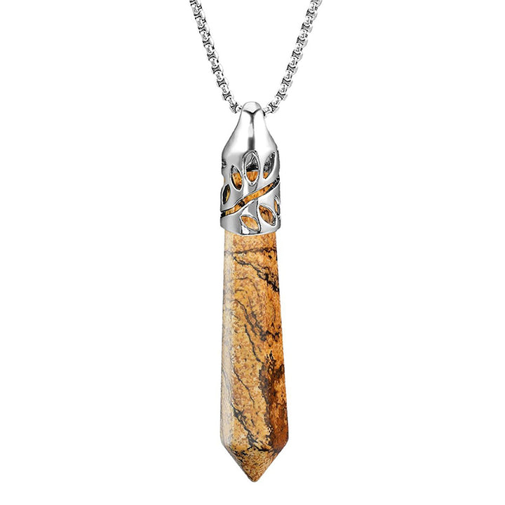 Crrystal Bullet Protection Gemstone Necklace - Picture Jasper - image 24