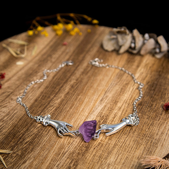 Amethyst Angel Hand Healing Necklace - image 1