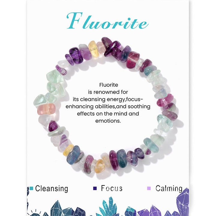 Olivenorma Colorful Natural Irregular Gravel Bracelet - Fluorite - image 0