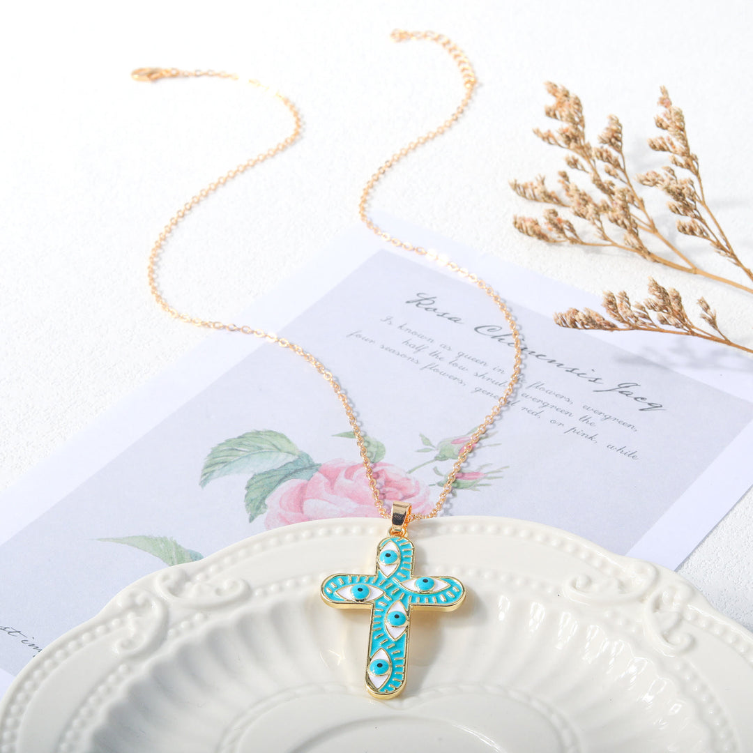 Olivenorma "We are protected" Evil Eye Cross Necklace  - image 4