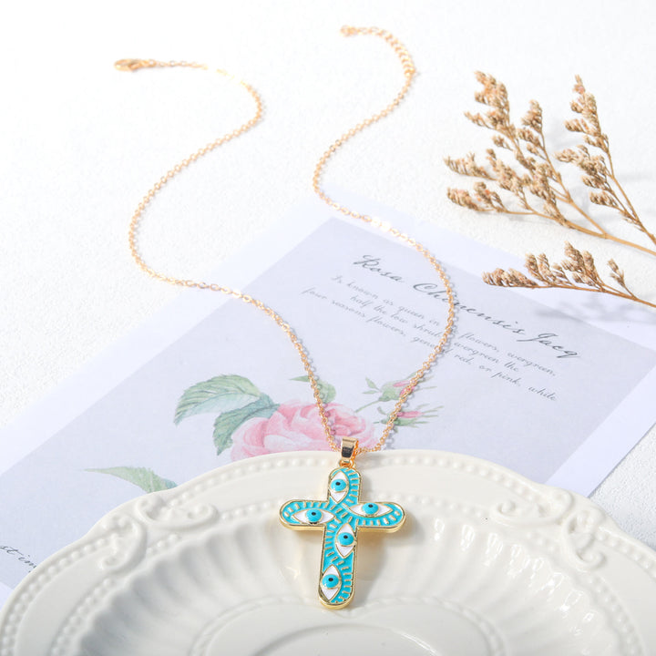 Olivenorma "We are protected" Evil Eye Cross Necklace  - image 4