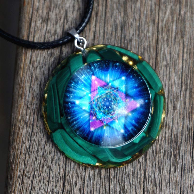 Olivenorma Malachite Metatron's Cube Reki Necklace - Malachite - YES PLEASE $8 - image 0