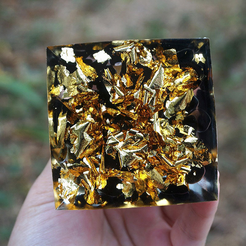 Olivenorma Guardian's Flame-Tiger Eye & Obsidian Protection Orgone Pyramid - image 5