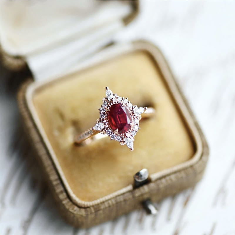 Olivenorma Vintage Ruby "Miss Rose" Atmosphere Ring - Ruby Quartz - image 0