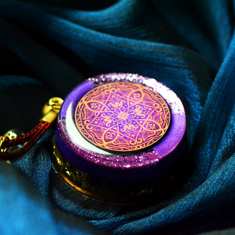 Olivenorma Mandala Sound Amethyst Geometric Totem Pendant Orgone Necklace - image 1