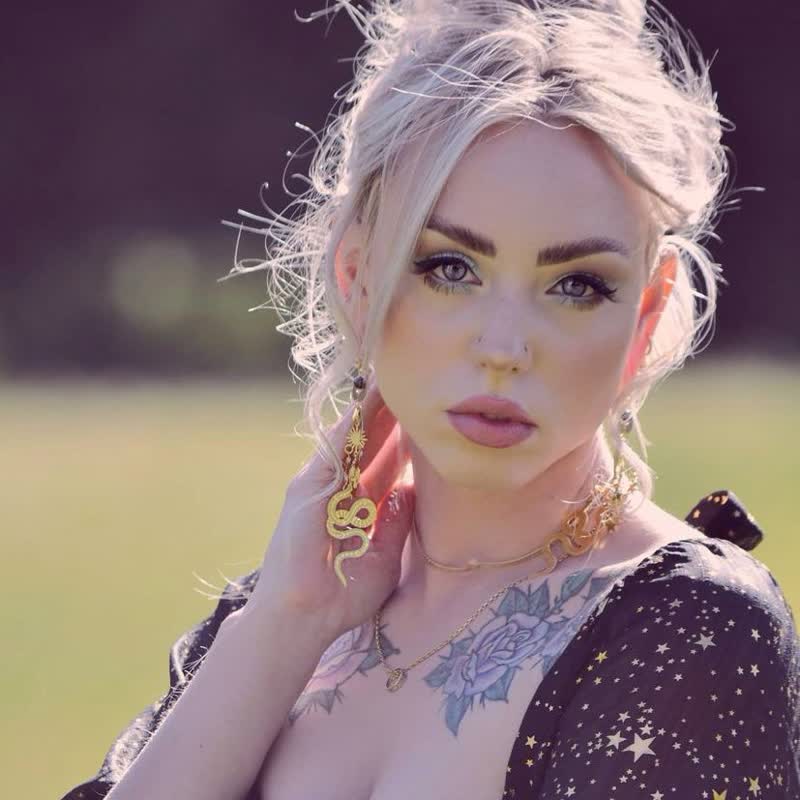 Olivenorma Bohemia Tahitian Pearl Gold Moon Snake Earrings - image 1