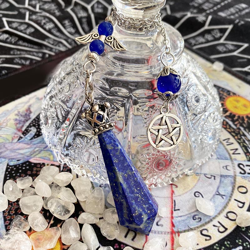Olivenorma Lapis Lazuli Crystal Crown Wings Pendulum - image 1