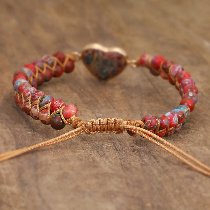 Olivenorma Red Emperor Stone Heart Bracelet - image 2